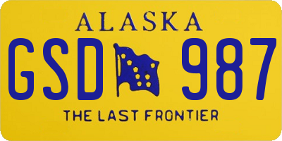 AK license plate GSD987