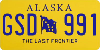 AK license plate GSD991