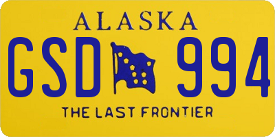 AK license plate GSD994