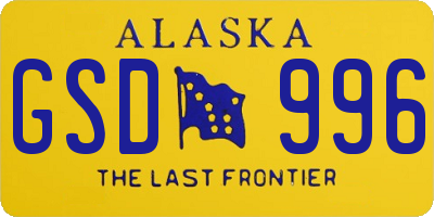 AK license plate GSD996