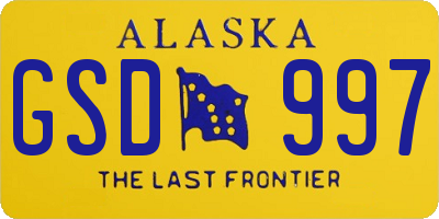 AK license plate GSD997