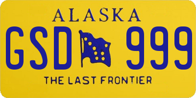 AK license plate GSD999