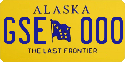 AK license plate GSE000