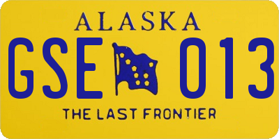 AK license plate GSE013