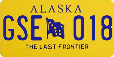AK license plate GSE018