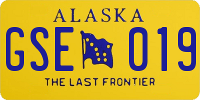 AK license plate GSE019