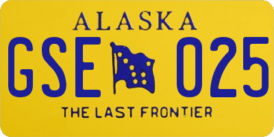 AK license plate GSE025