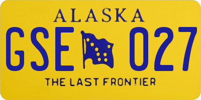 AK license plate GSE027