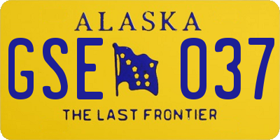 AK license plate GSE037