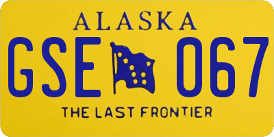 AK license plate GSE067