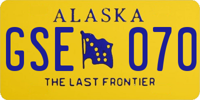 AK license plate GSE070