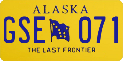 AK license plate GSE071