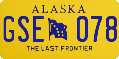 AK license plate GSE078