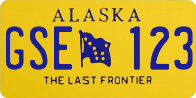 AK license plate GSE123