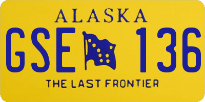 AK license plate GSE136