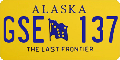 AK license plate GSE137