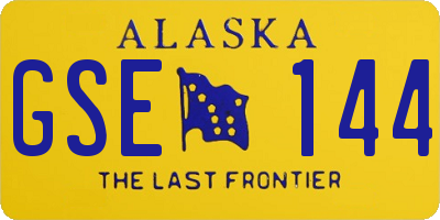 AK license plate GSE144