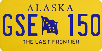 AK license plate GSE150