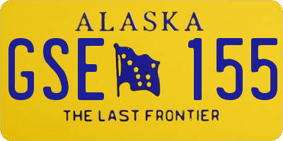 AK license plate GSE155