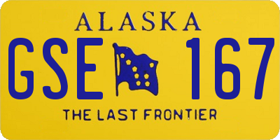 AK license plate GSE167