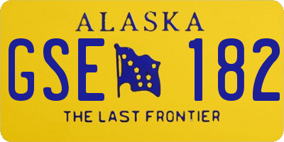AK license plate GSE182