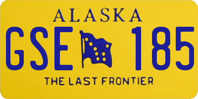 AK license plate GSE185