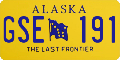 AK license plate GSE191