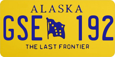 AK license plate GSE192