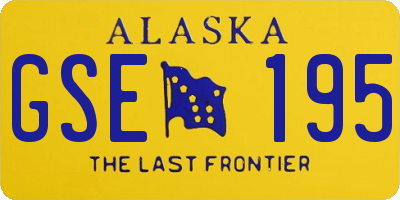 AK license plate GSE195