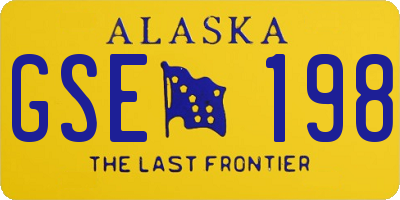 AK license plate GSE198