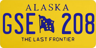 AK license plate GSE208