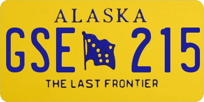 AK license plate GSE215
