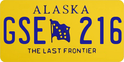 AK license plate GSE216