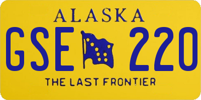 AK license plate GSE220