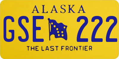 AK license plate GSE222