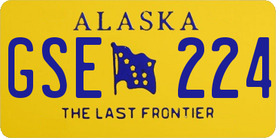 AK license plate GSE224