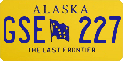 AK license plate GSE227