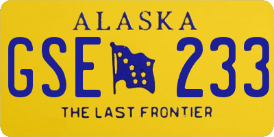 AK license plate GSE233