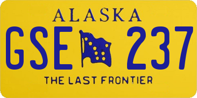 AK license plate GSE237