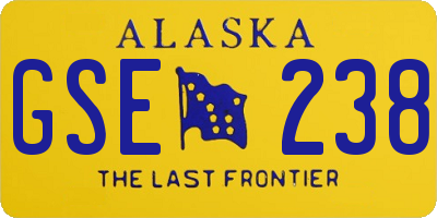 AK license plate GSE238