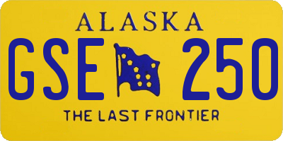 AK license plate GSE250