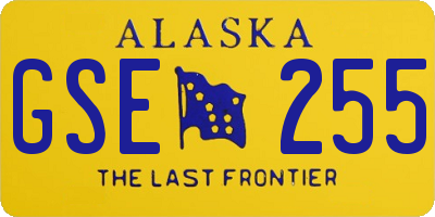 AK license plate GSE255