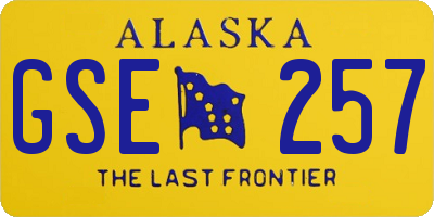 AK license plate GSE257