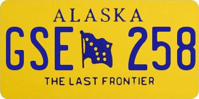 AK license plate GSE258