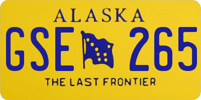 AK license plate GSE265