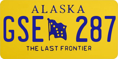 AK license plate GSE287