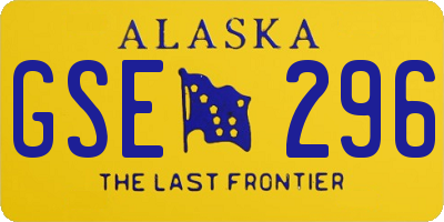 AK license plate GSE296