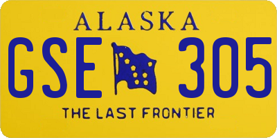 AK license plate GSE305