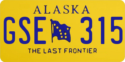 AK license plate GSE315