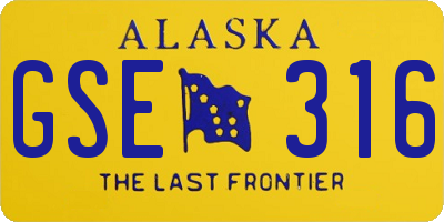AK license plate GSE316